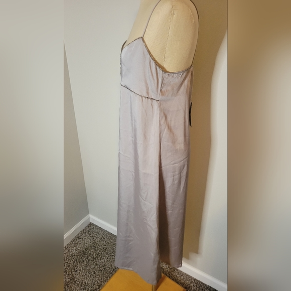NWT Sz M silver Zara sleep dress w/rhinestone detail - Picture 2 of 6